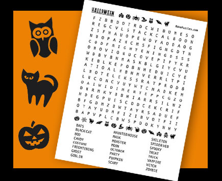 Halloween Word Search Free Printable Download