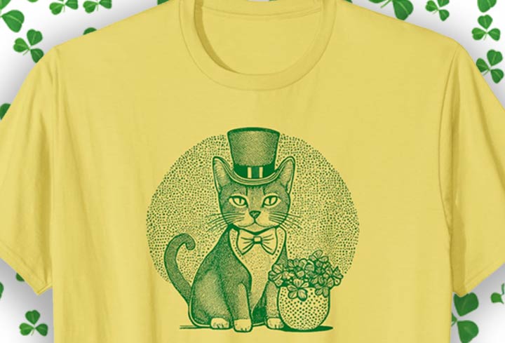 St. Patrick’s Day Cat T-Shirt! Will It Bring You Luck? Only One Way To Find Out!