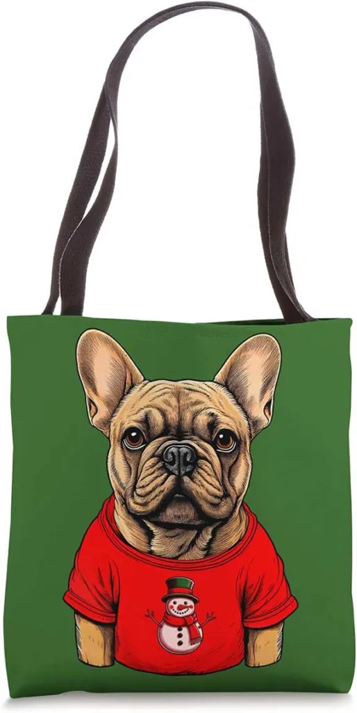 French Bulldog cute christmas snowman tote bag promo